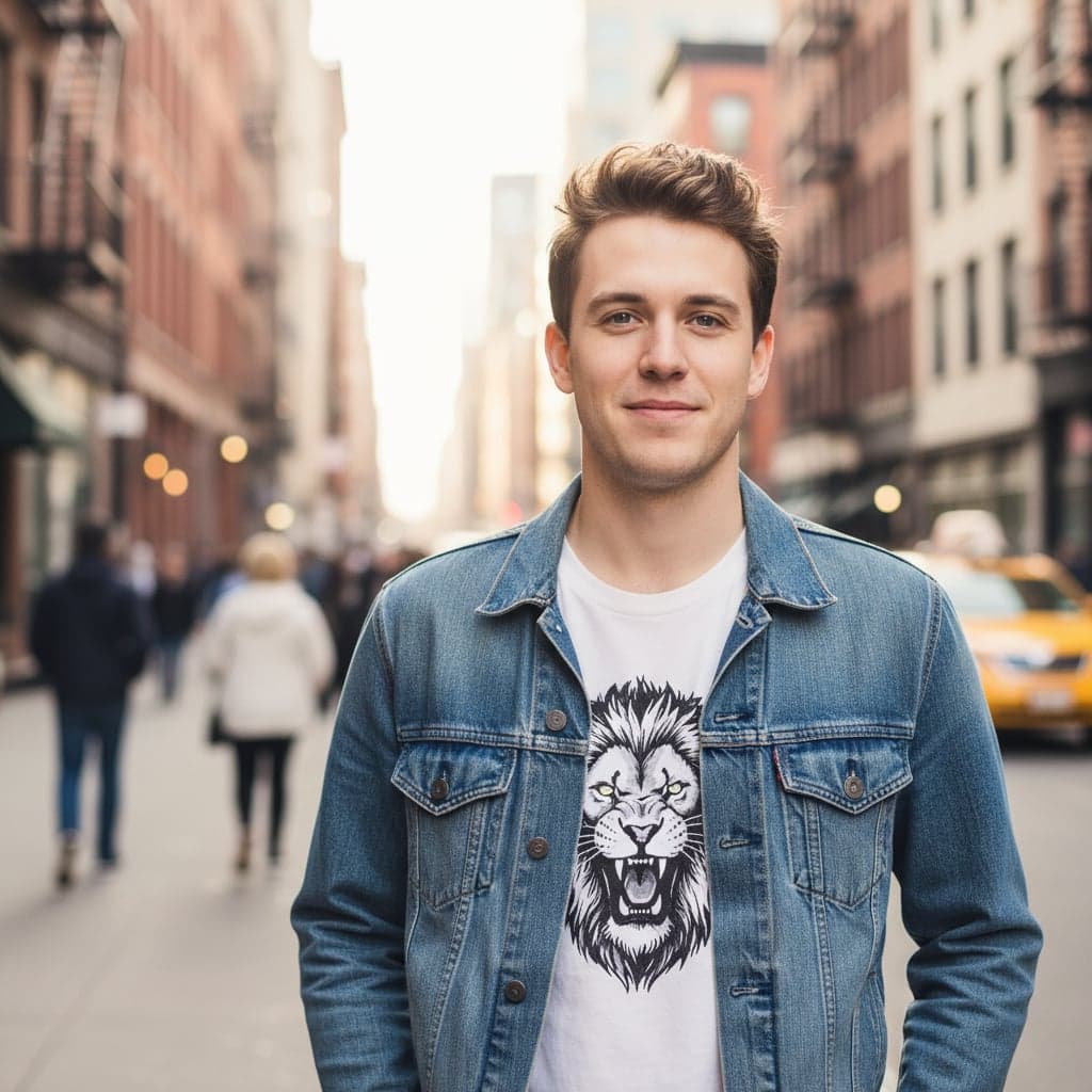 Casual portrait converted to chibi plush with realistic fabric textures