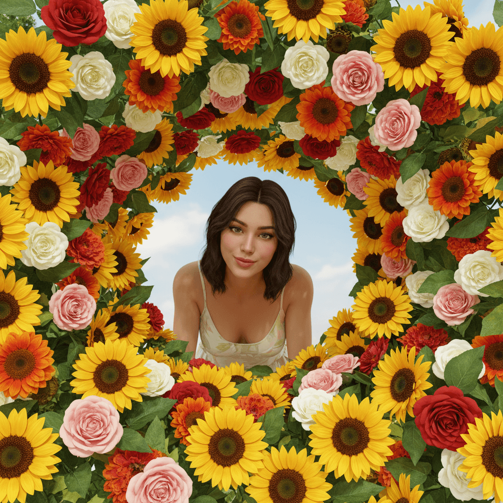 Surrounded by Flowers - Circle Surround Effect