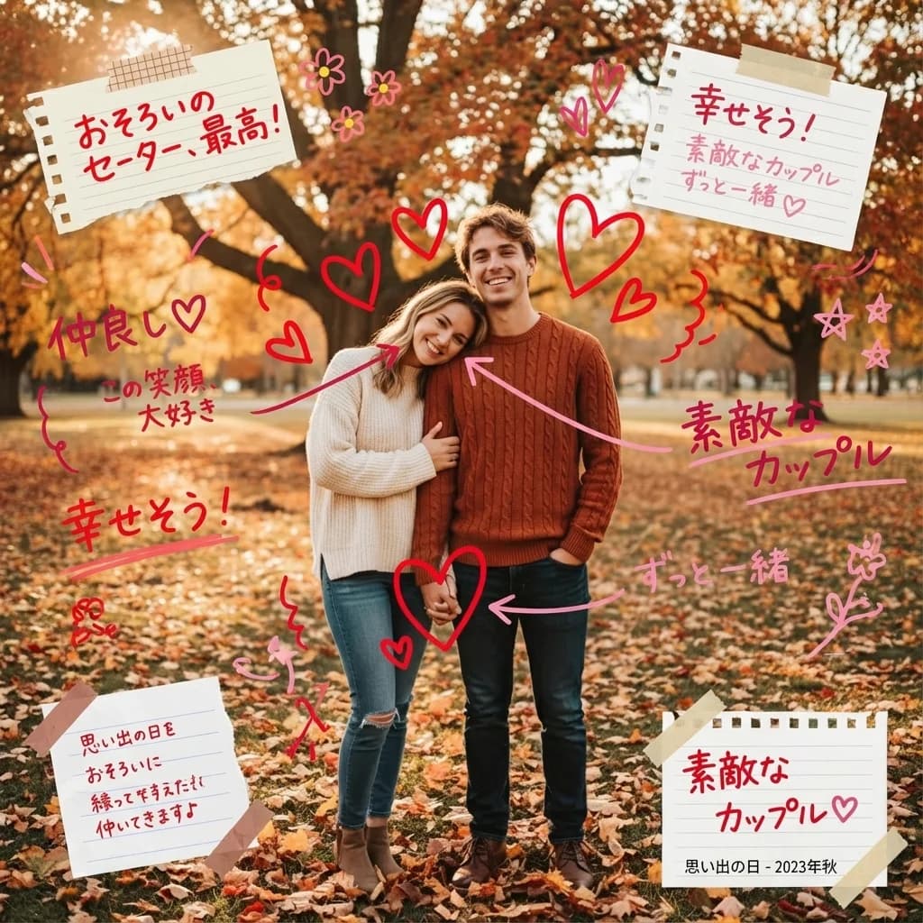 Couple Photo with doodle annotations