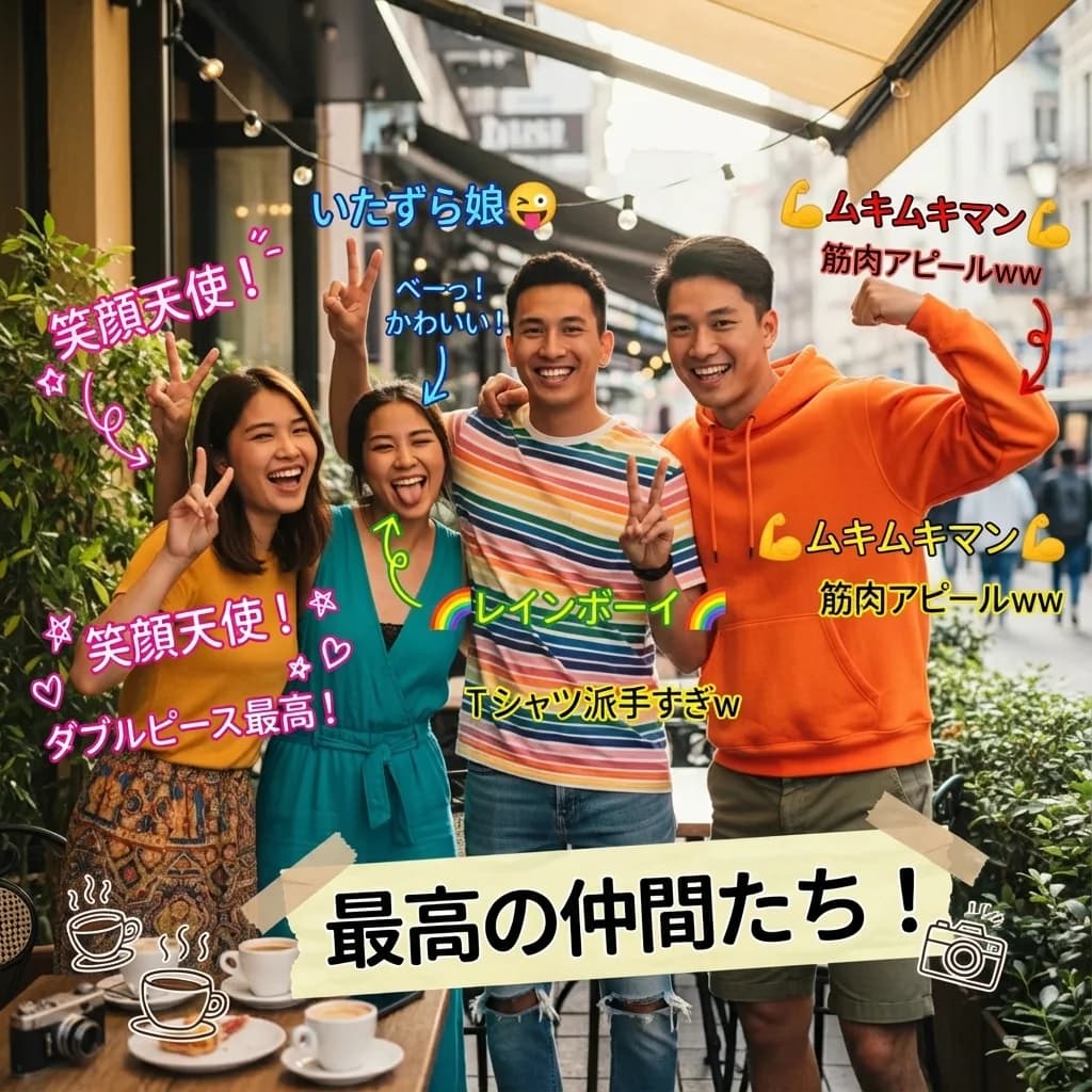 Group Shot with doodle annotations