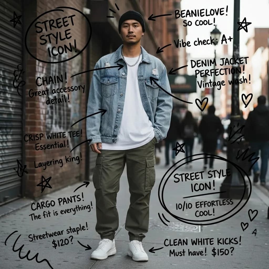 Street Style with doodle annotations