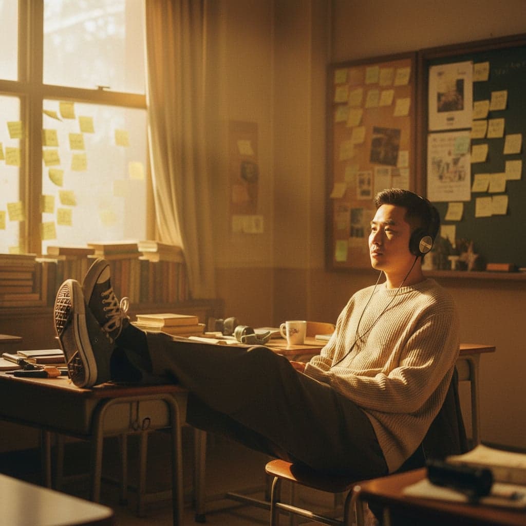 Vintage Nostalgic style preview - Film grain portrait with Japanese indie aesthetic and warm golden light