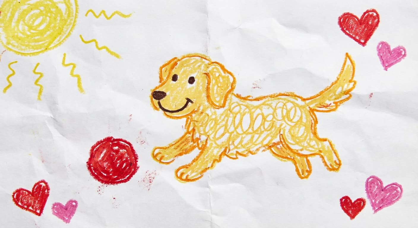 Kids drawing style: Pet Dog