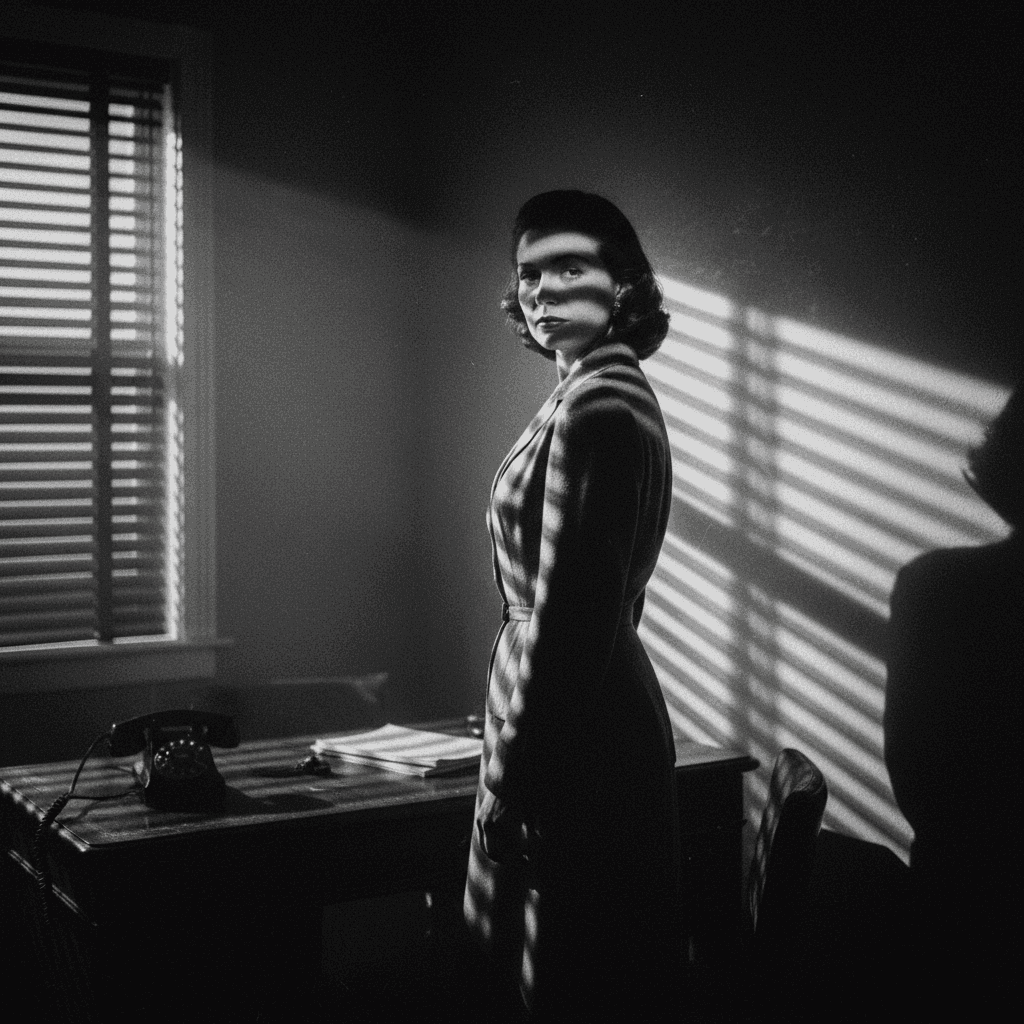 Gobo Shadows lighting example - Old Hollywood film noir technique