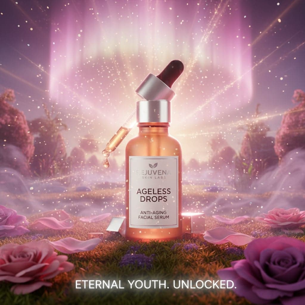 Product Hero Shot - Serum product photo transformed into hero shot with dewy effects and radiant lighting