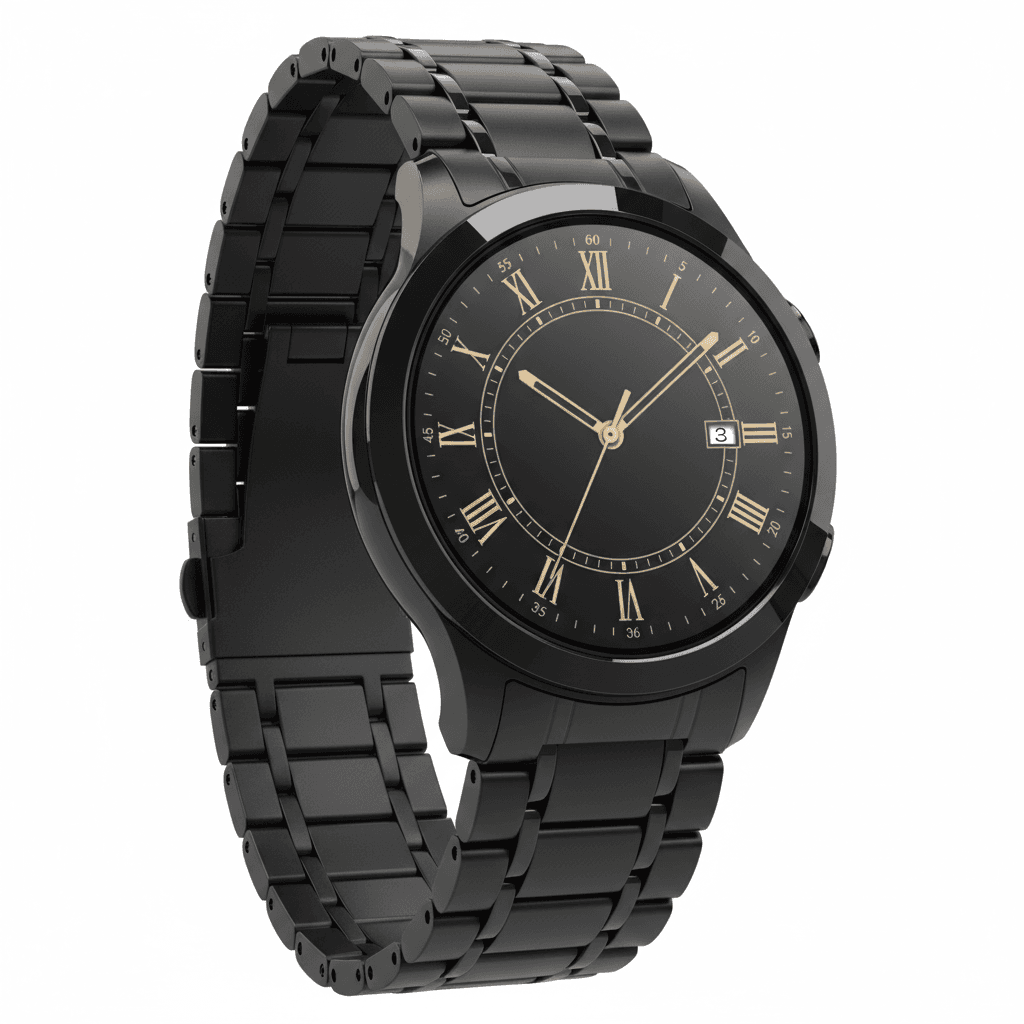 Smartwatch product image transformed into hero shot with digital circuit effects and lighting