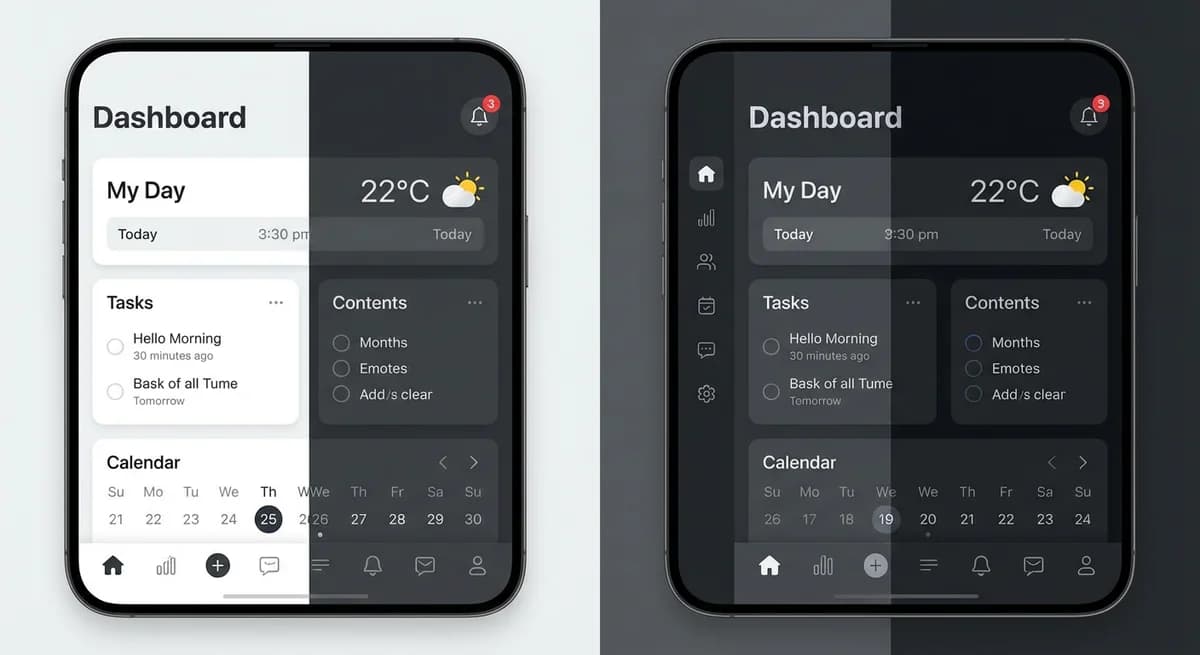 Mobile App Dashboard - UI mockup example
