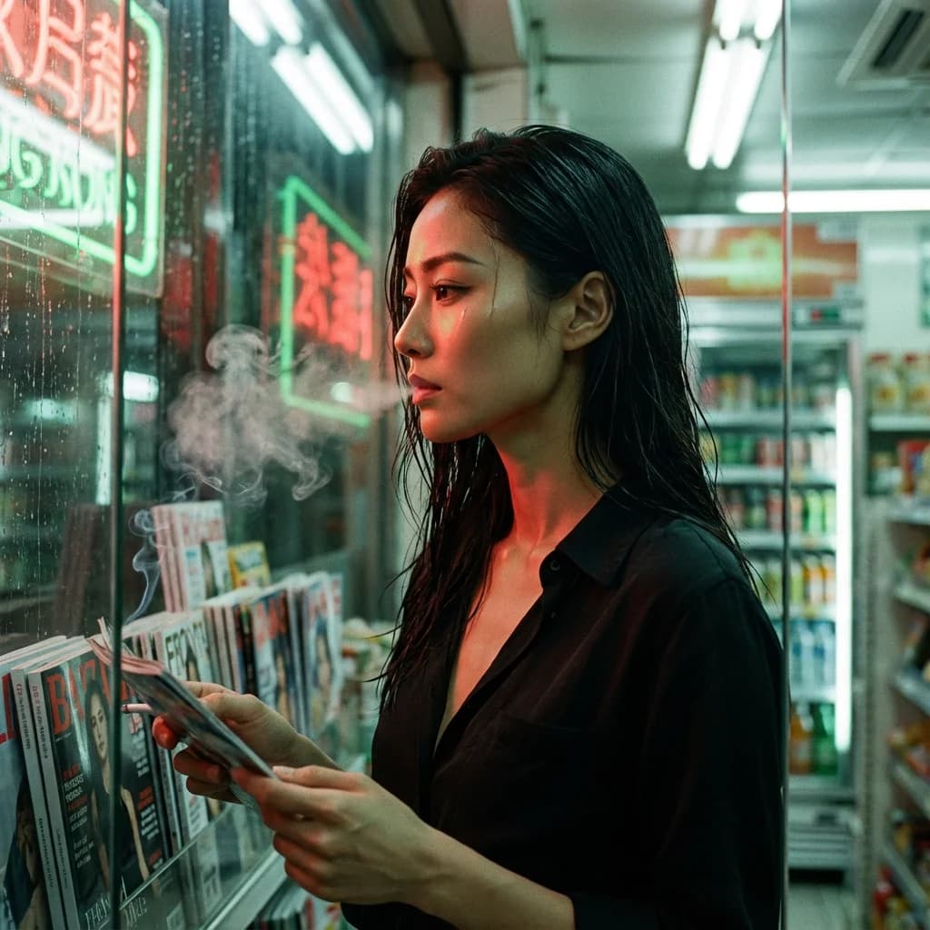 Wong Kar-wai style Custom Scene portrait