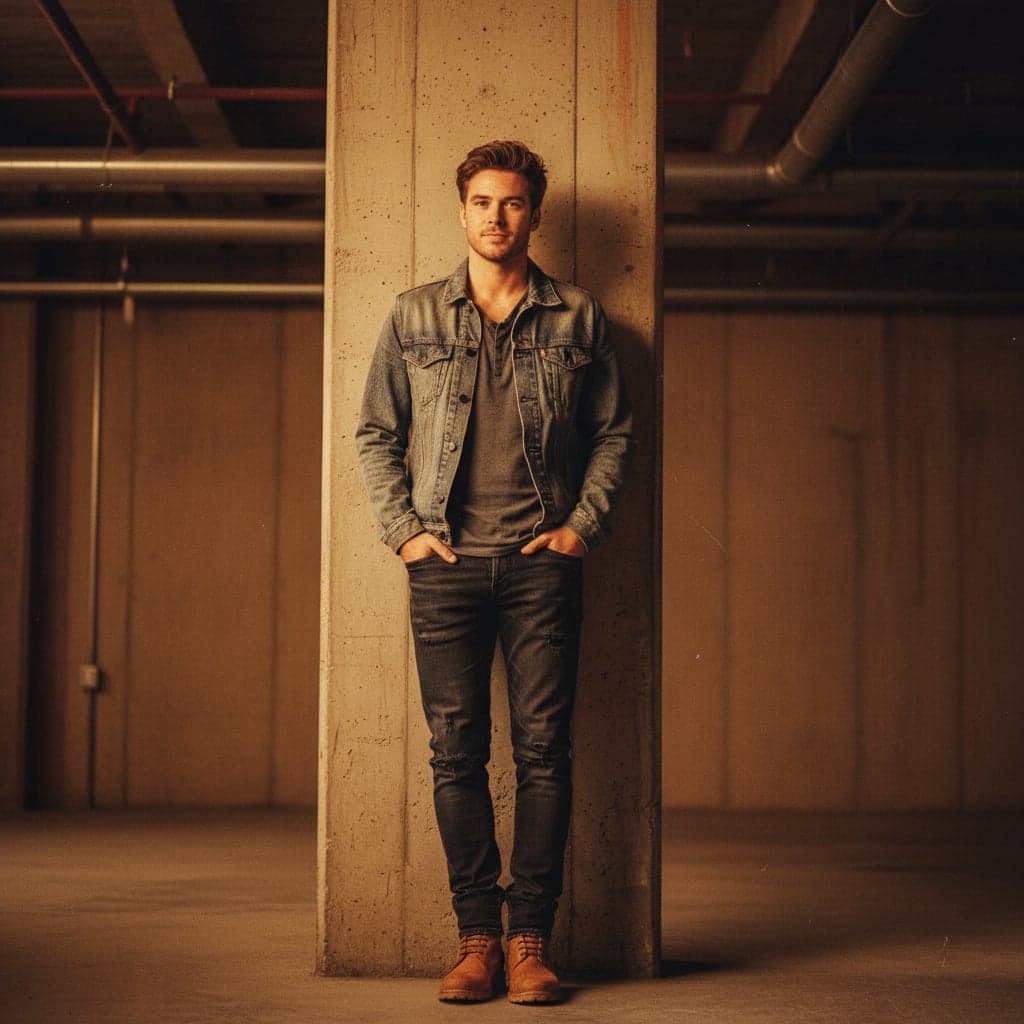 Industrial backdrop Y2K night flash portrait - after