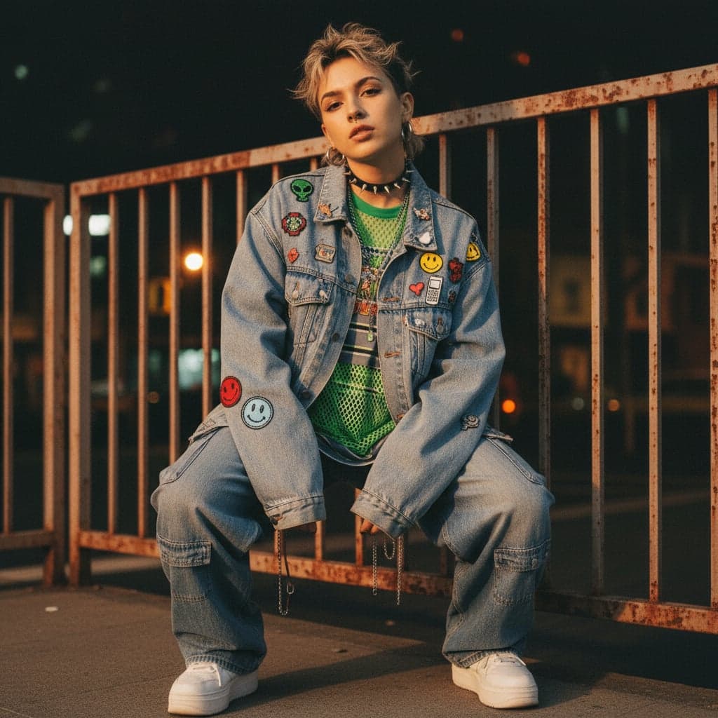 Authentic 2000s party photo aesthetic transformation - after