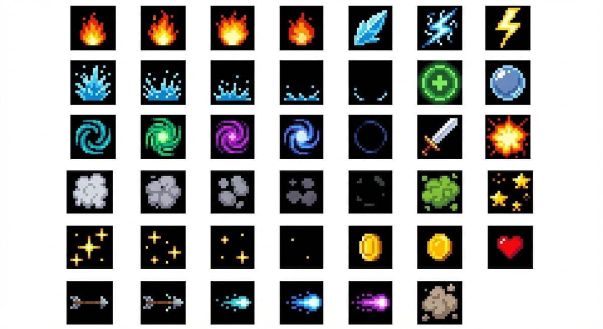 Particle effects sample - fire, magic, projectiles