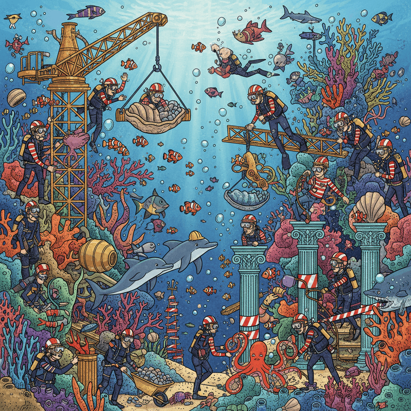 Scubadivers construction site