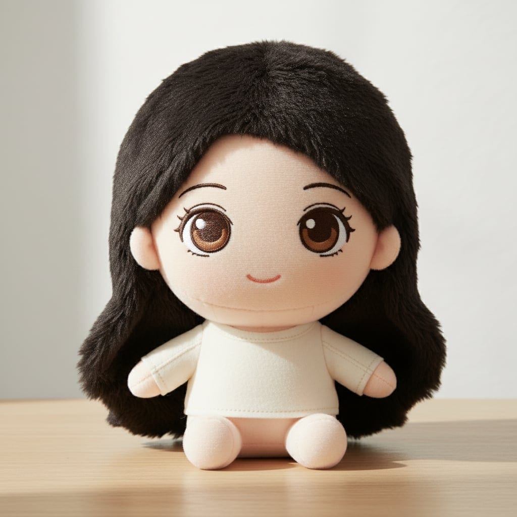 Chibi plush transformation - AI-generated kawaii toy from photo