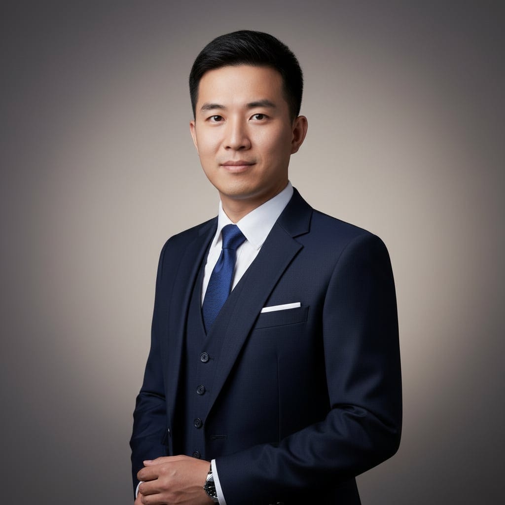 Editorial studio portrait - magazine-quality AI transformation