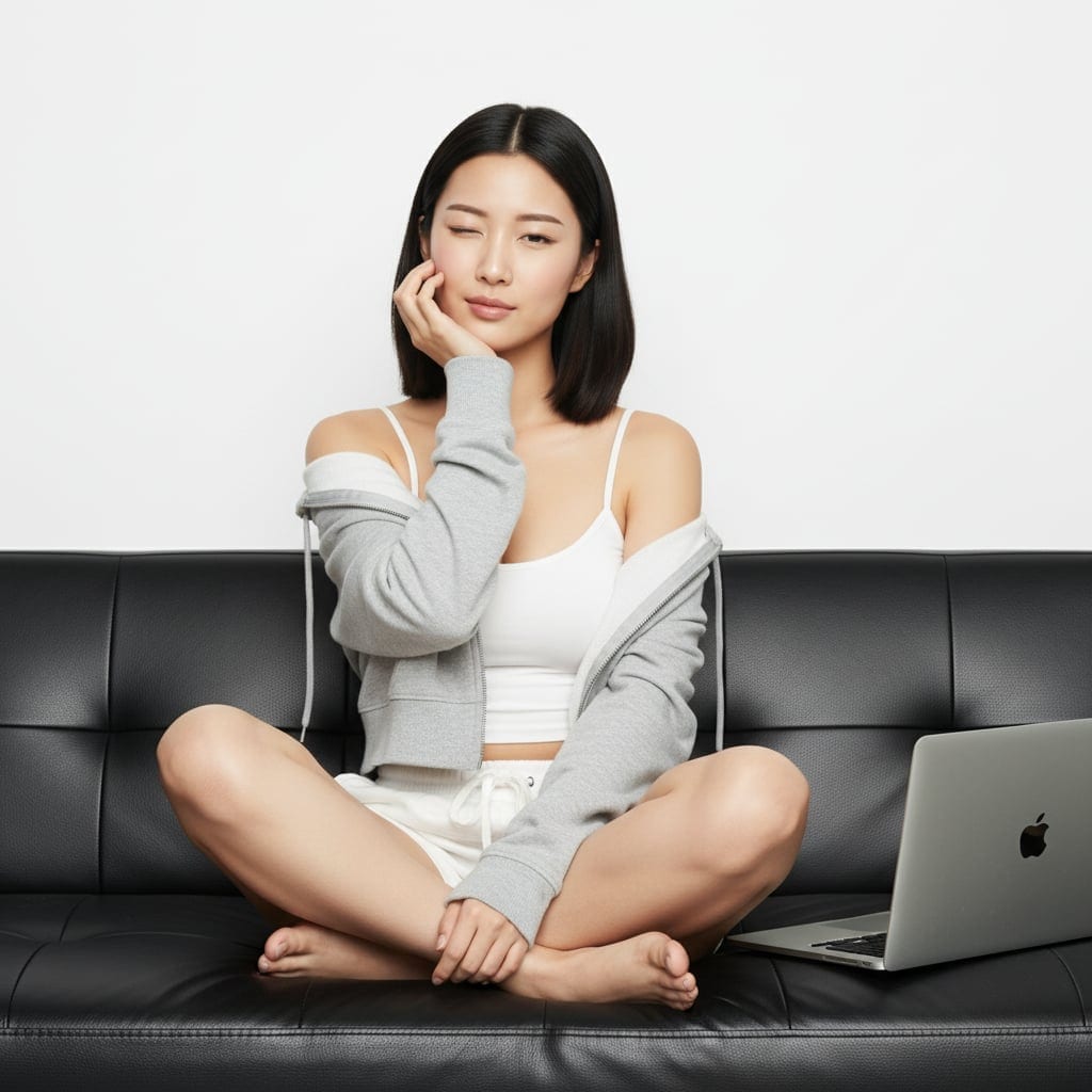 Korean Beauty transformation - AI-generated Ulzzang style from photo