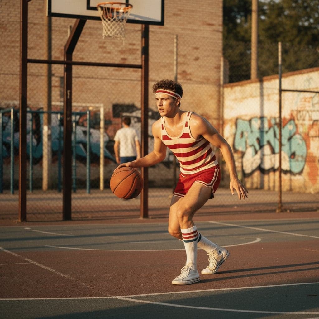 1970s sports photography transformation - 1970s sports photography generator action shot - film grain and analog tones