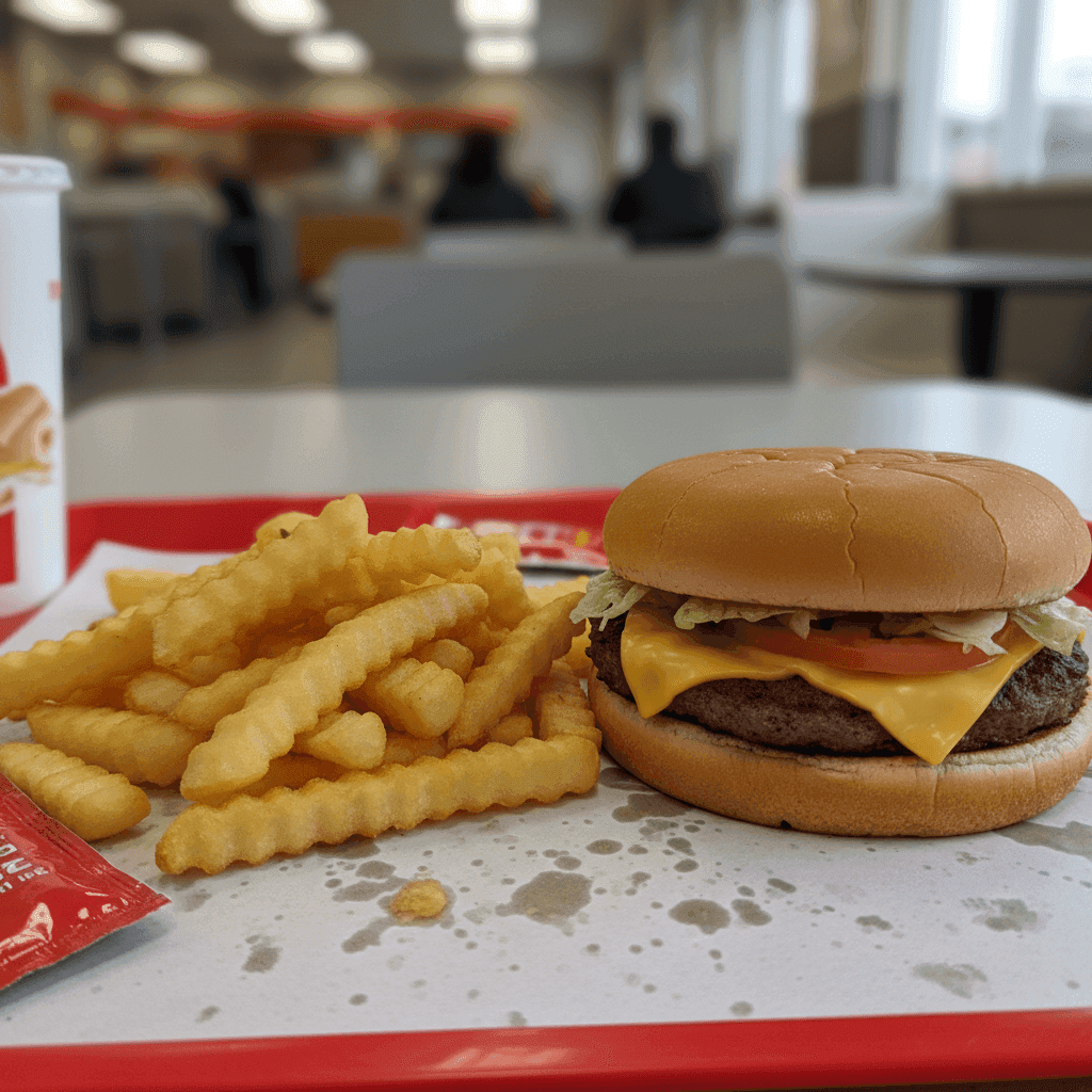 Burger before enhancement - amateur photo