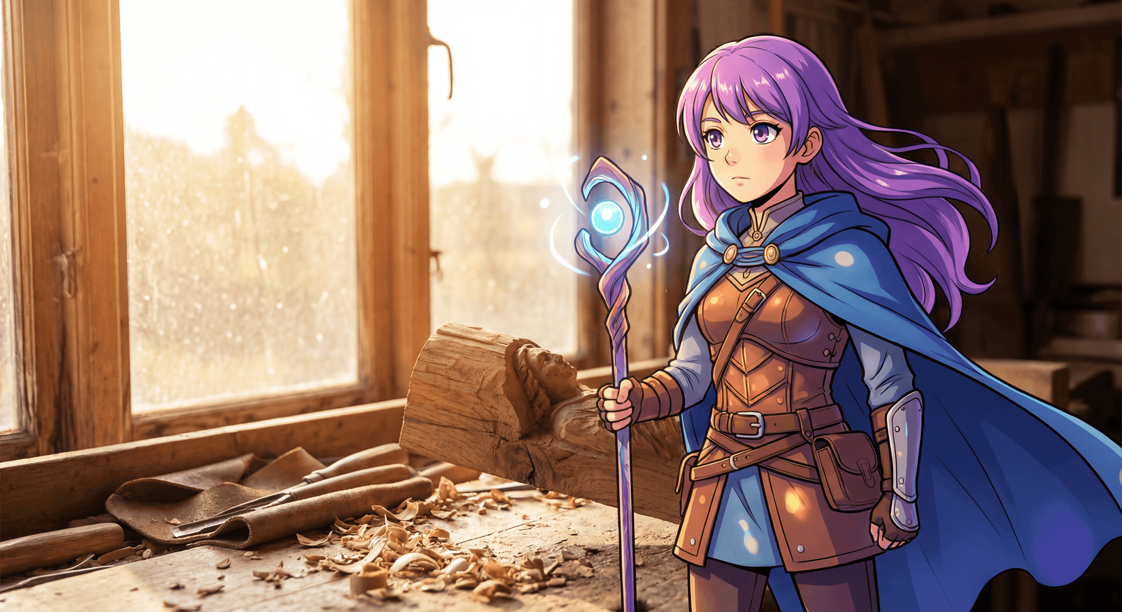 Realistic photo with anime art treatment