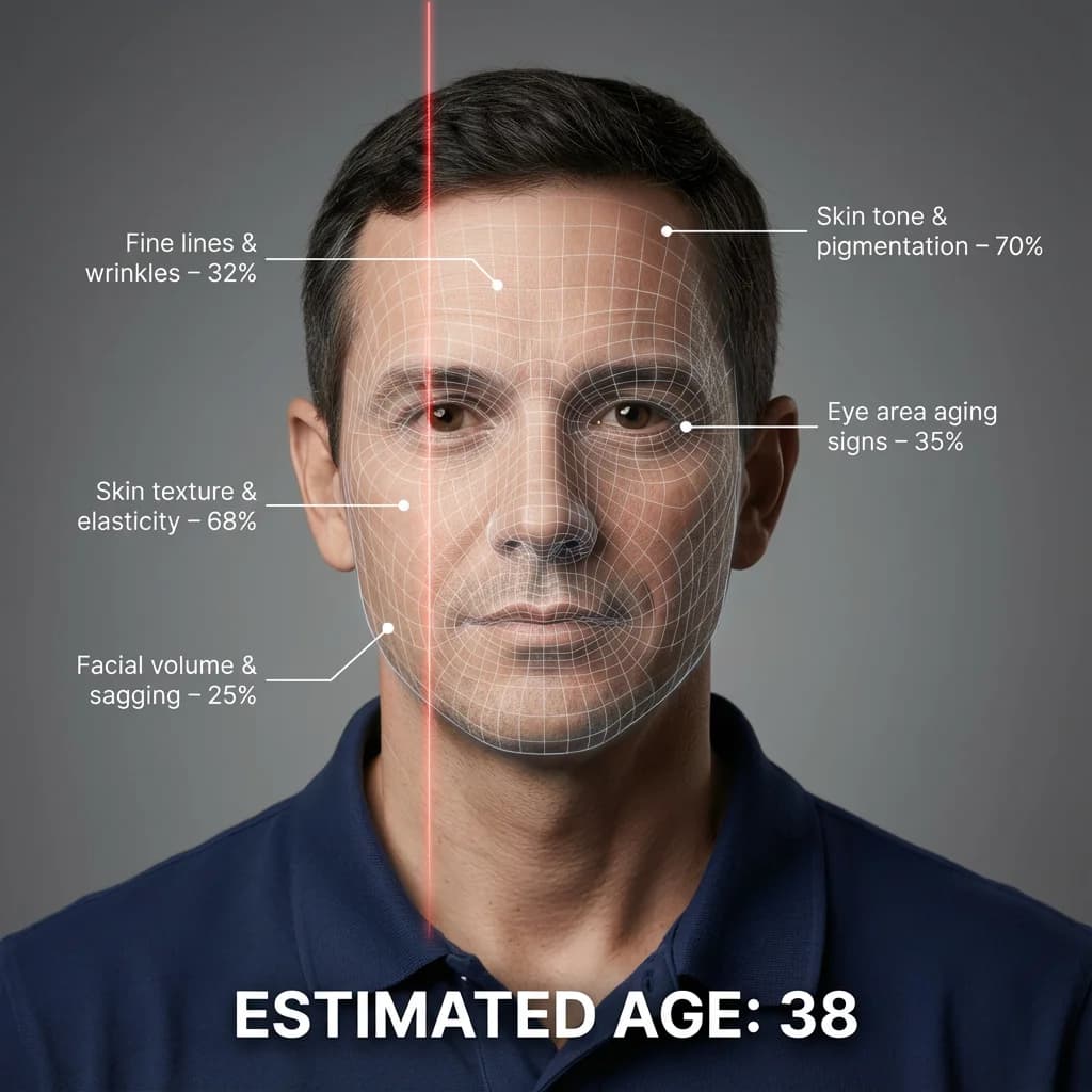 Man - 30s - AI skin analysis result