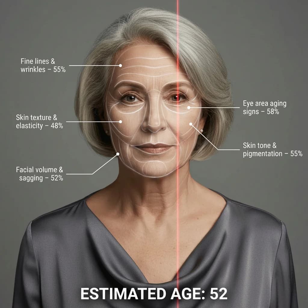 Mature Woman - 50s+ - AI skin analysis result