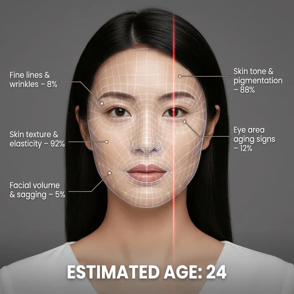 Young Woman - 20s - AI skin analysis result