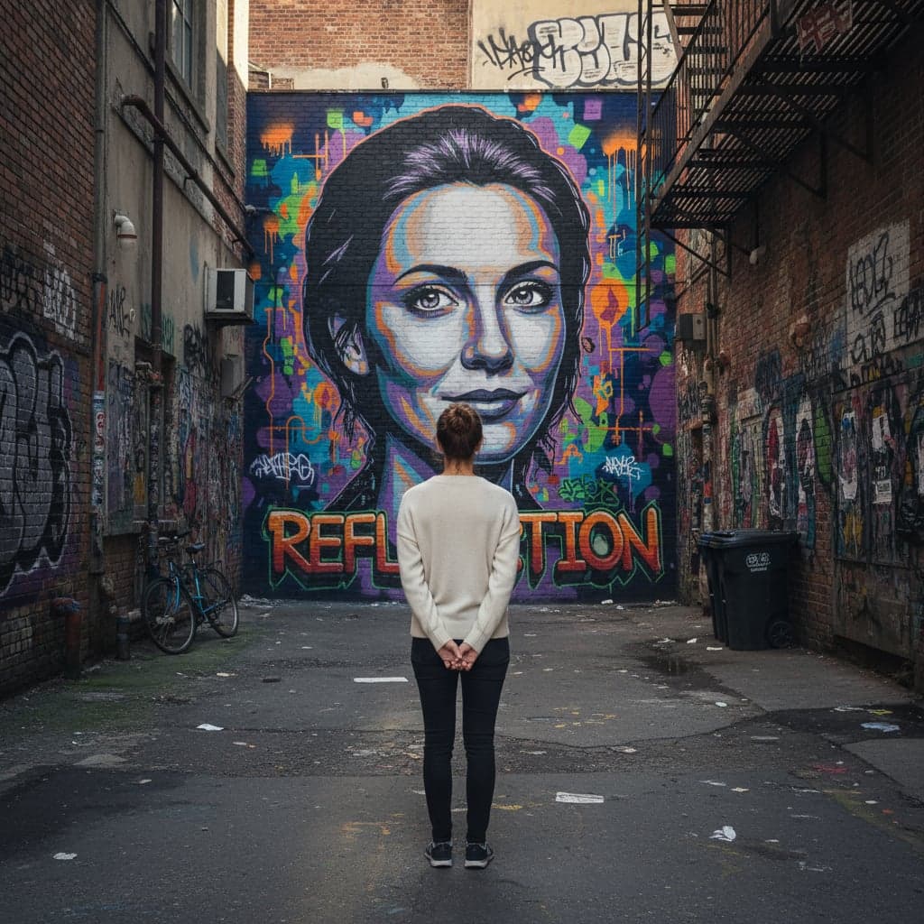 Street Art - Graffiti-style mural portrait