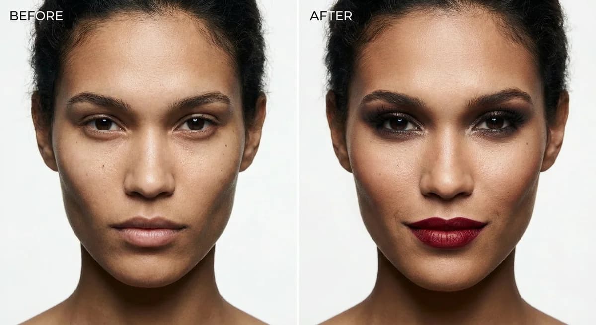 Before after makeup transformation - evening dramatic