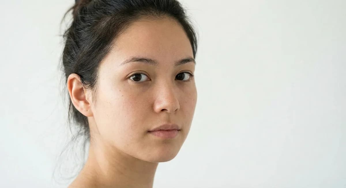 Natural face before makeup application