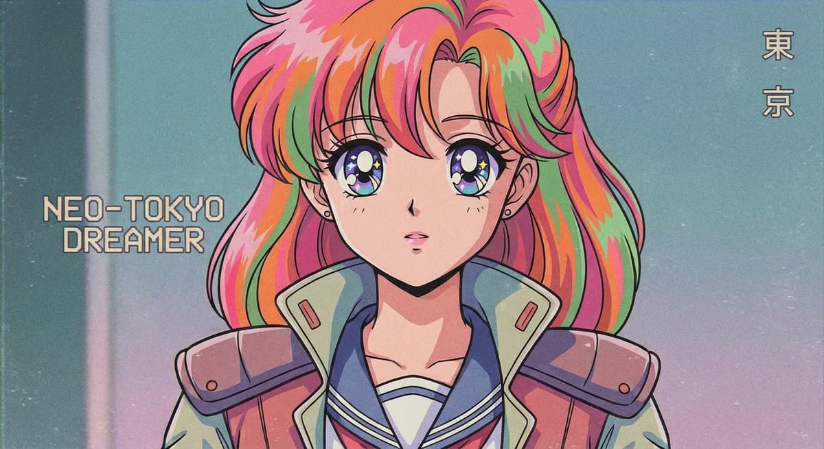 Retro 90s anime character