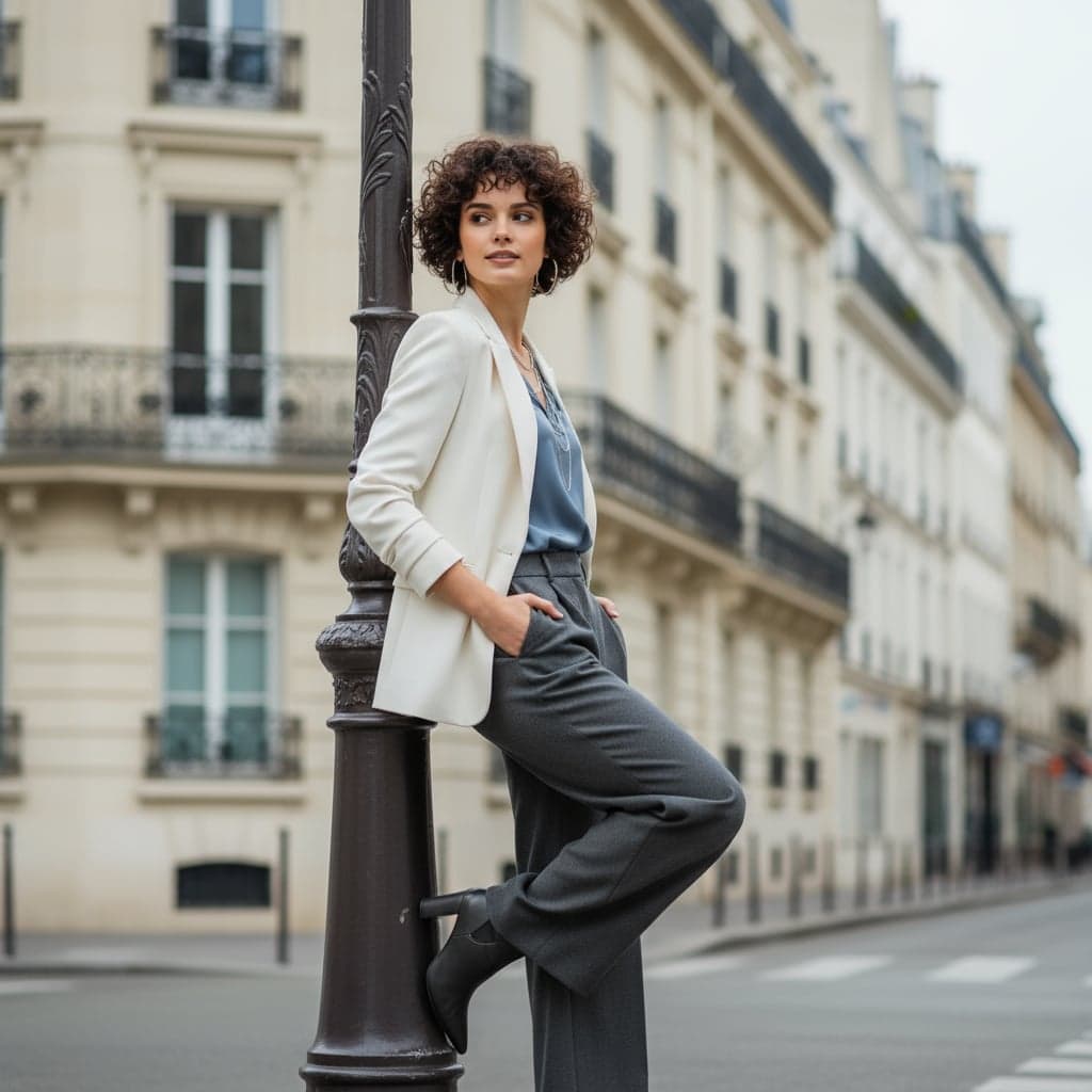 Classic Back Lean - European street style lamppost pose example