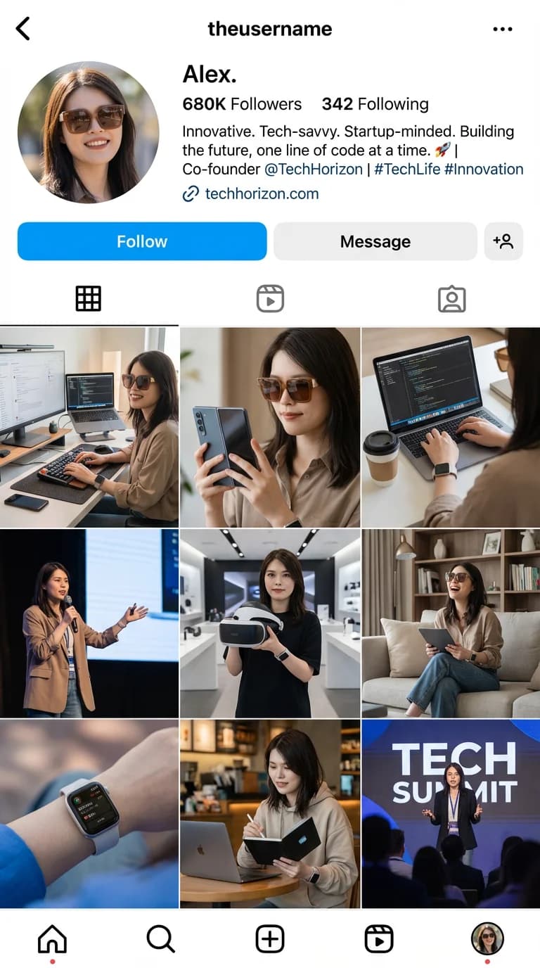 Tech fake Instagram profile example