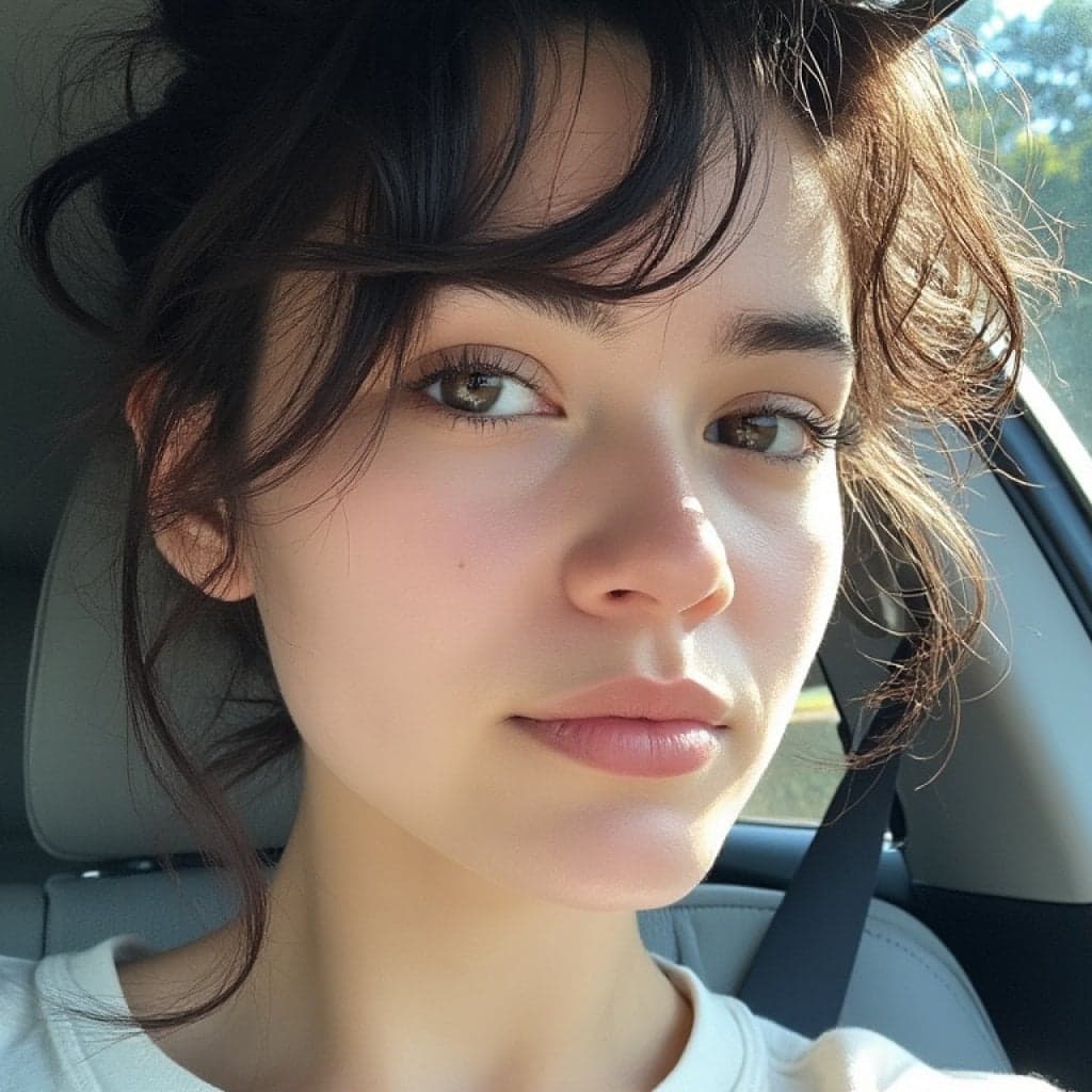 Portrait photo ready to be transformed into fisheye character selfie