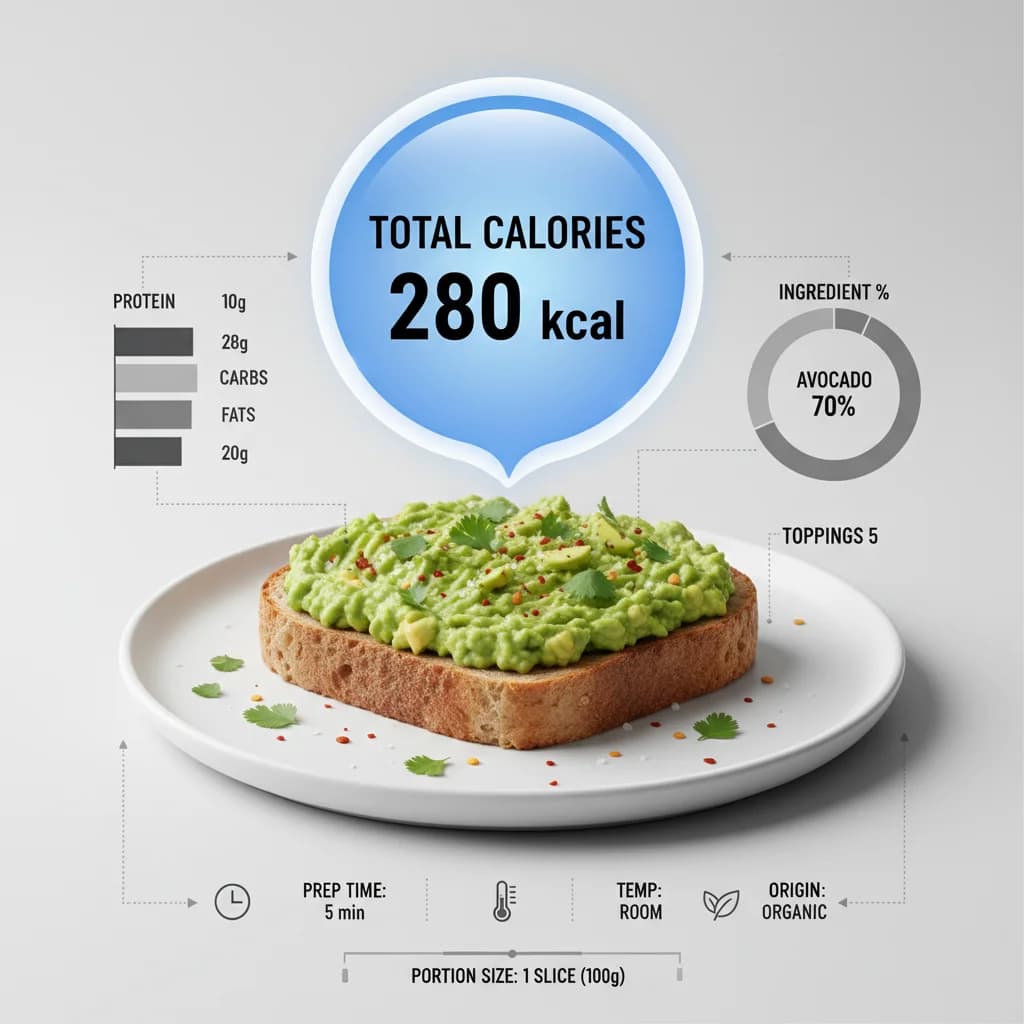 Avocado Toast nutrition infographic - Modern Tech style