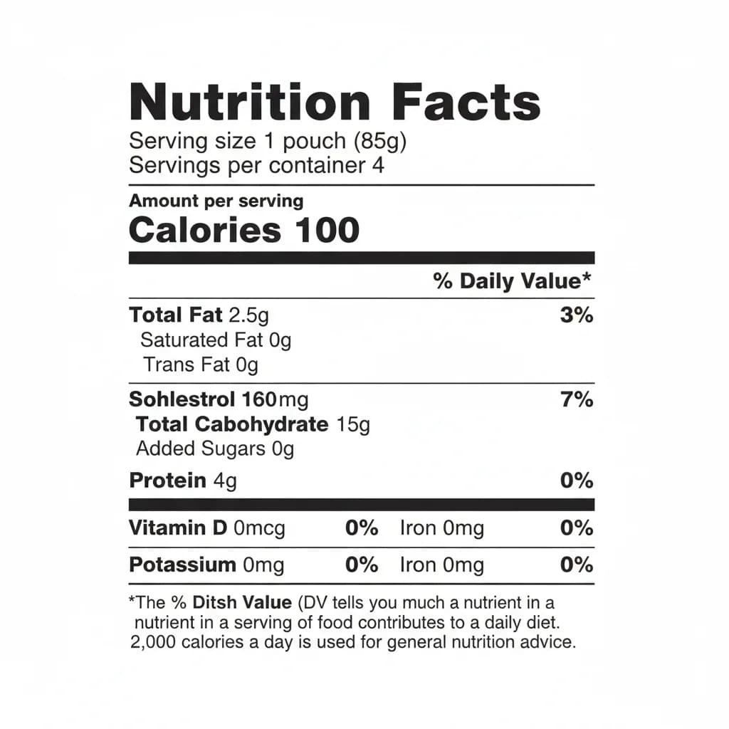 Simple nutrition facts table