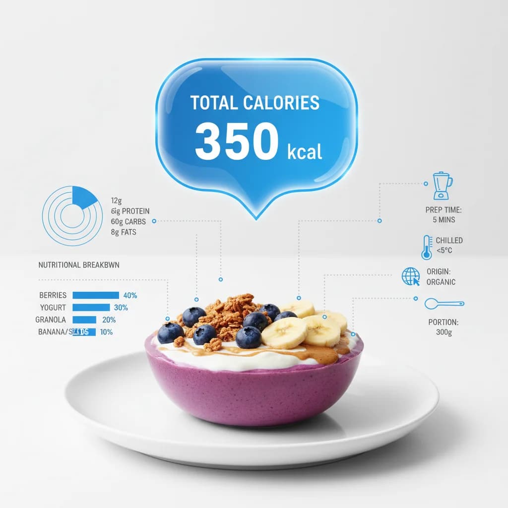 Smoothie Bowl nutrition infographic - Minimalist B&W style