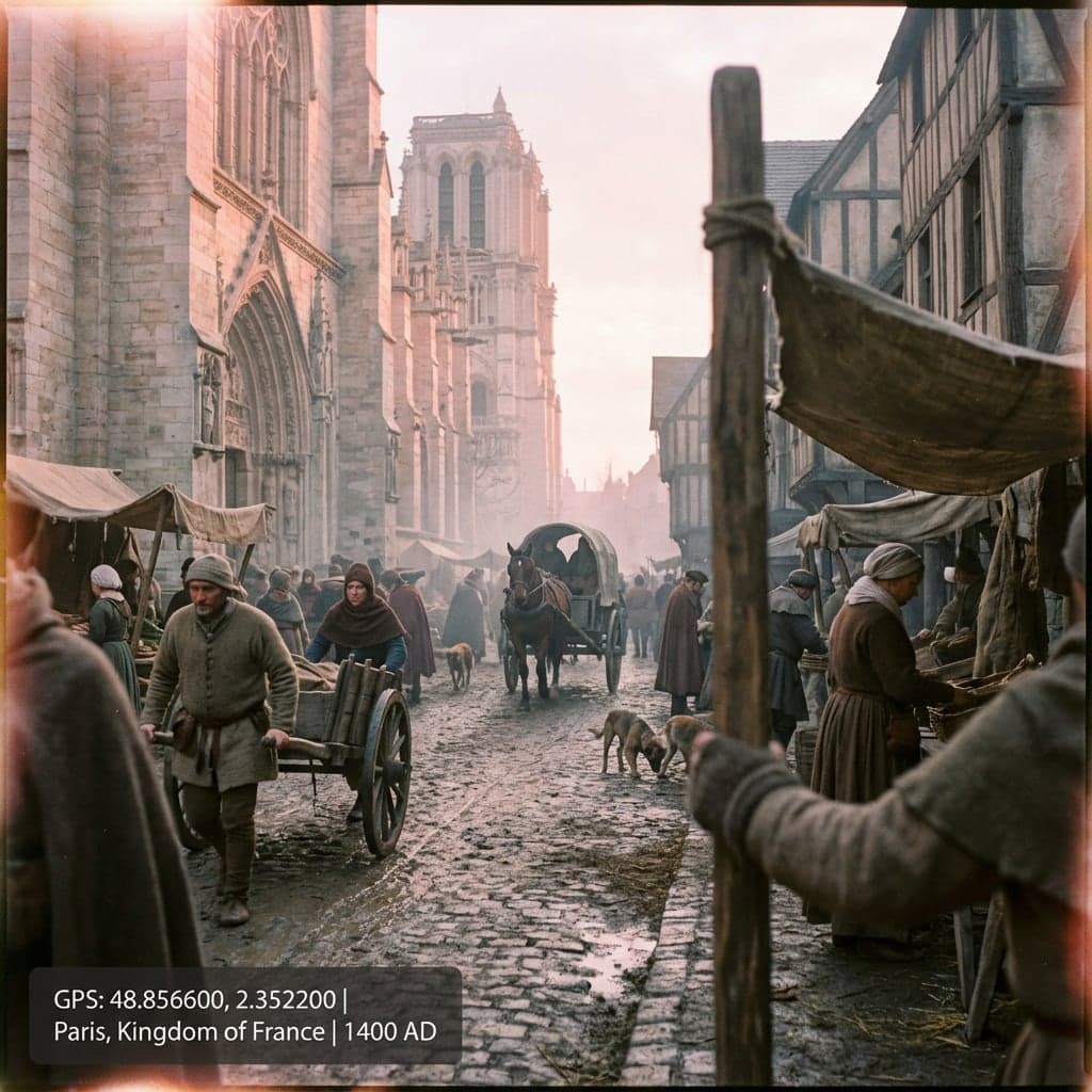 Paris in 1400 AD - Gothic architecture era