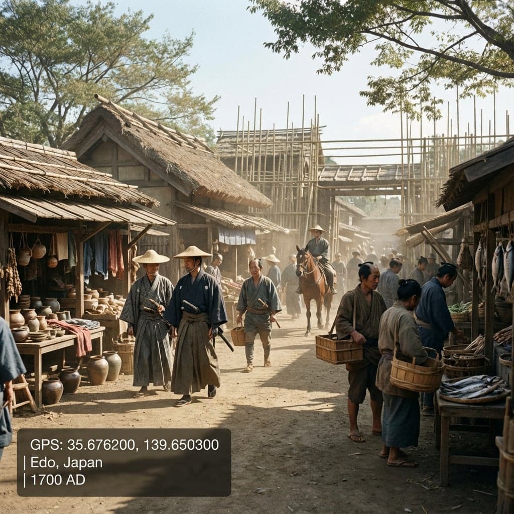 Tokyo in 1700 AD - Samurai-era marketplace