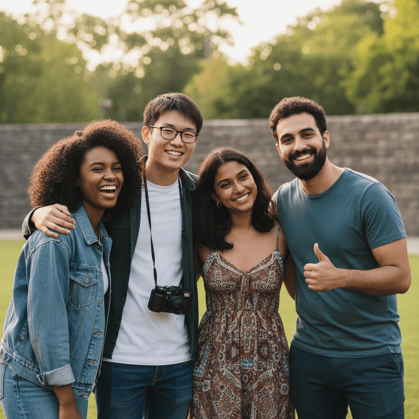 Before GTA filter - Group photo - all transformed to GTA characters