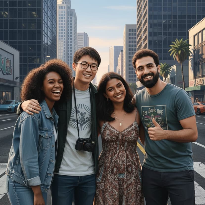 GTA filter result - Group photo - all transformed to GTA characters