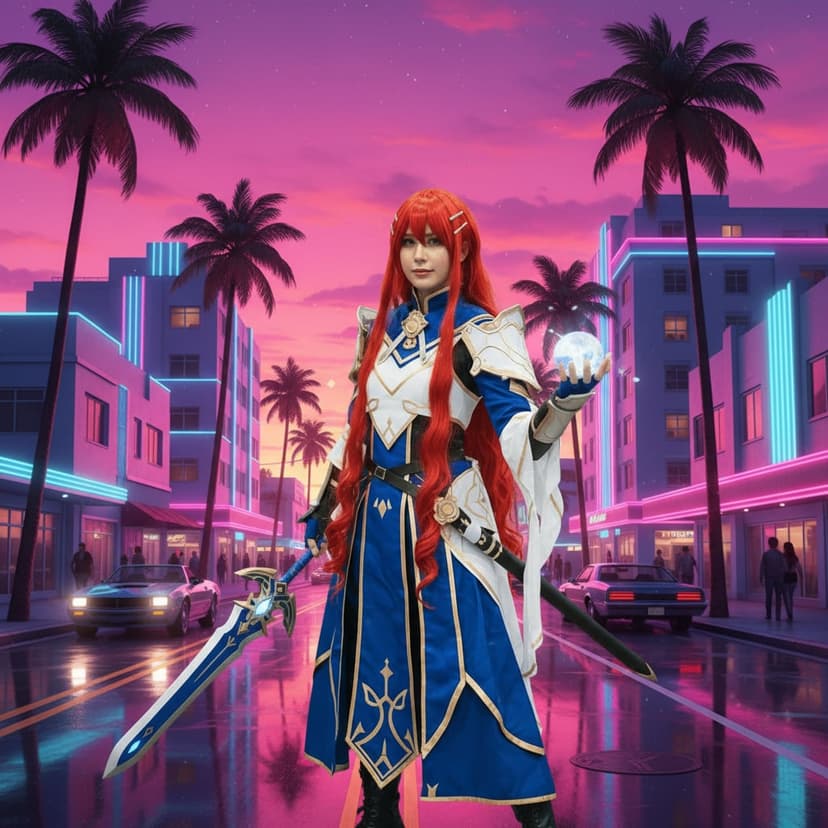 GTA filter result - Cosplay photo integrated into GTA world