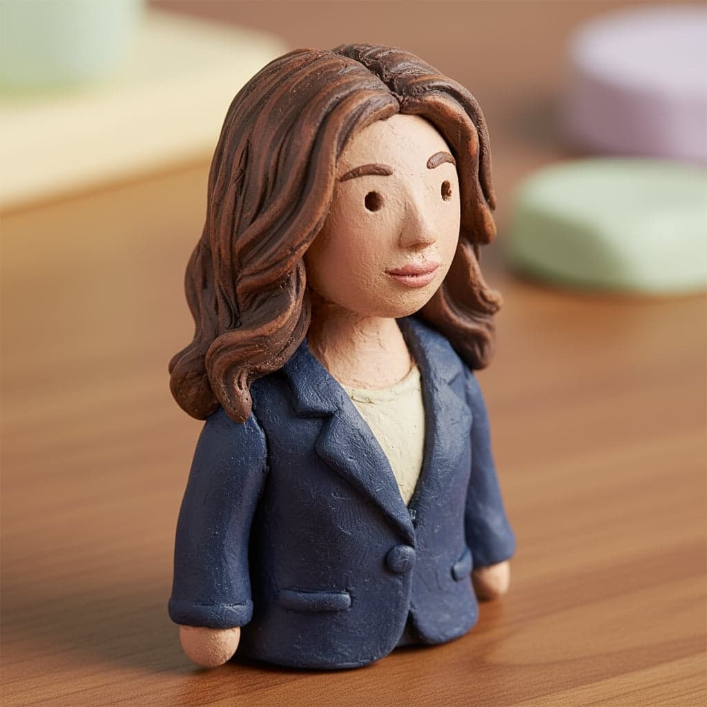 Isometric clay miniature - Character transformed into isometric clay miniature