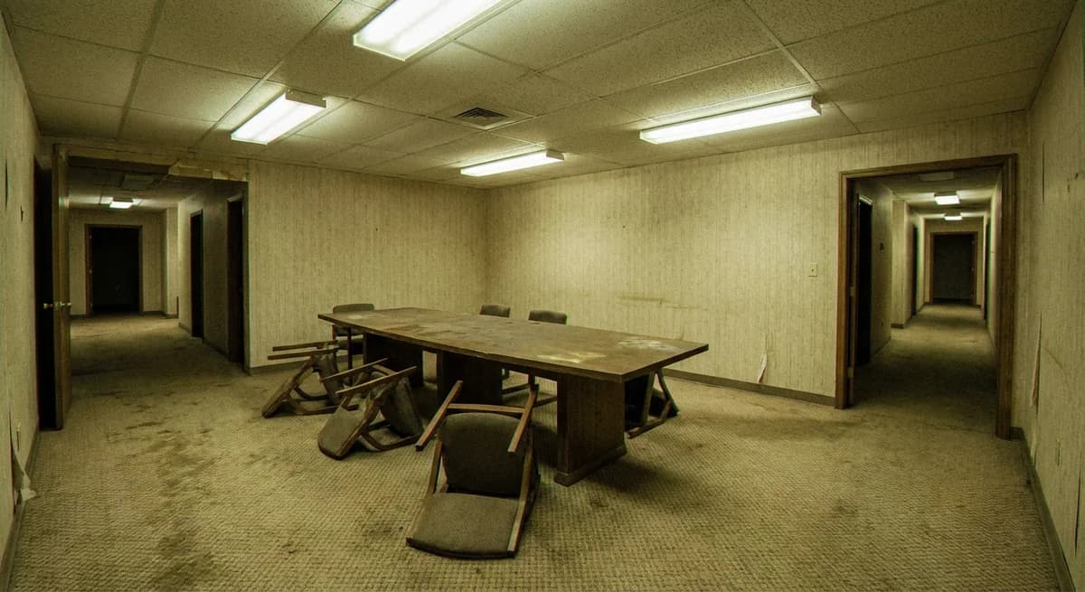 Liminal space Backrooms - Empty conference room
