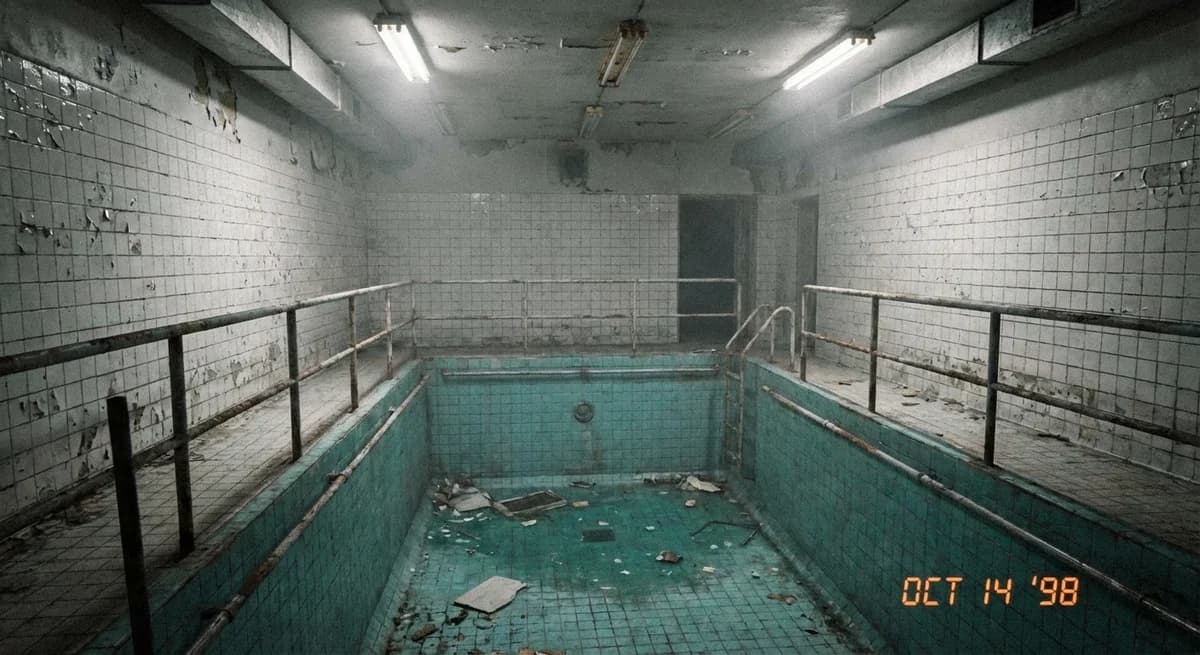 Liminal space Poolcore - Basement pool aesthetic