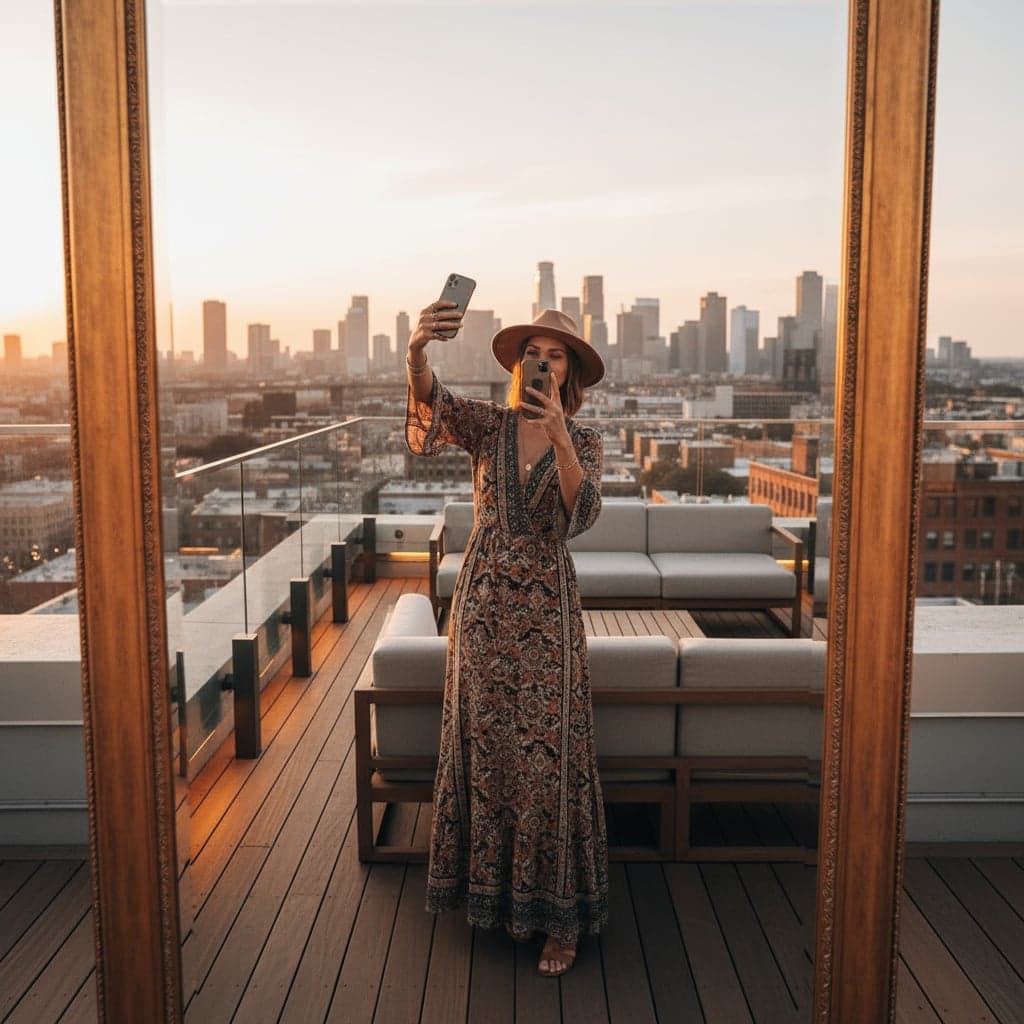 Rooftop Terrace - luxury interior selfie environment
