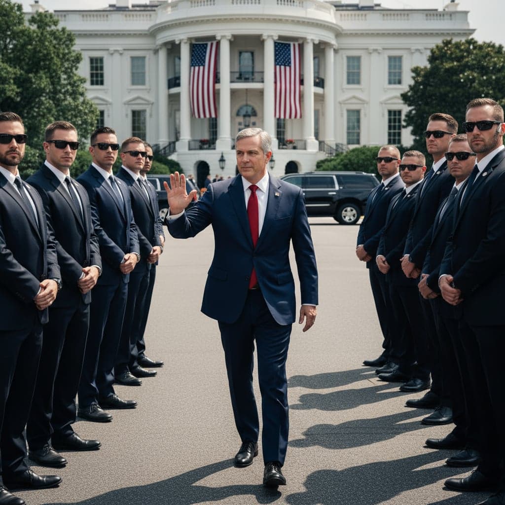 Presidential power walk with Secret Service detail