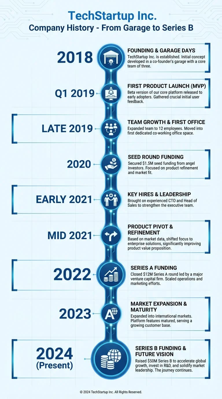 Startup Journey timeline infographic example