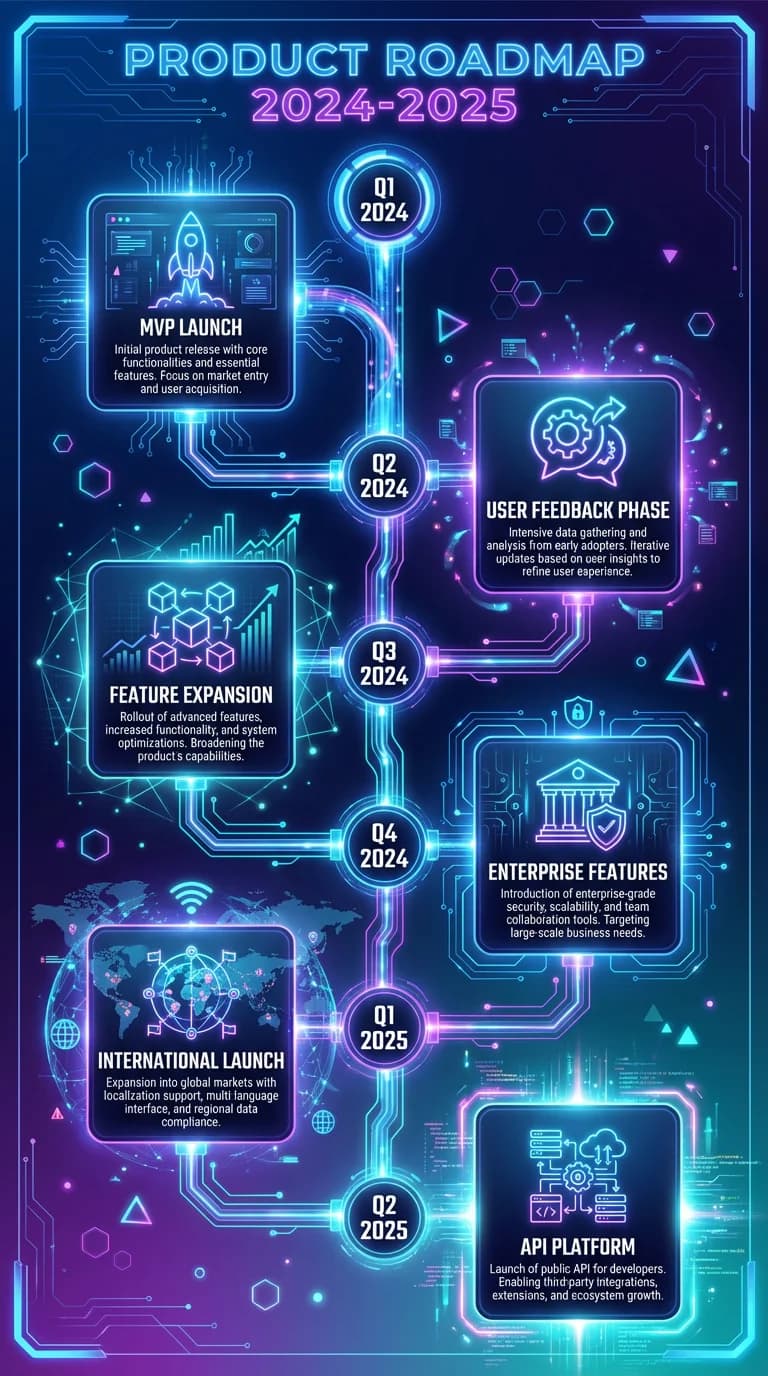 Product Roadmap timeline infographic example