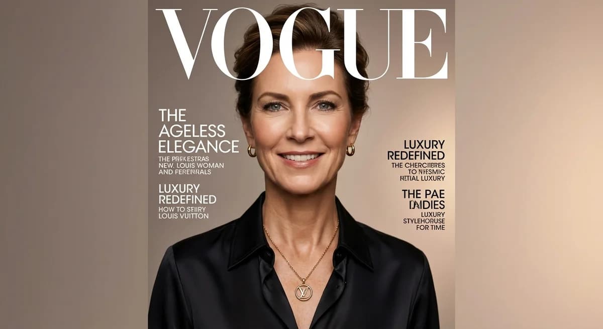 Vogue cover with luxury jewelry and designer outfit