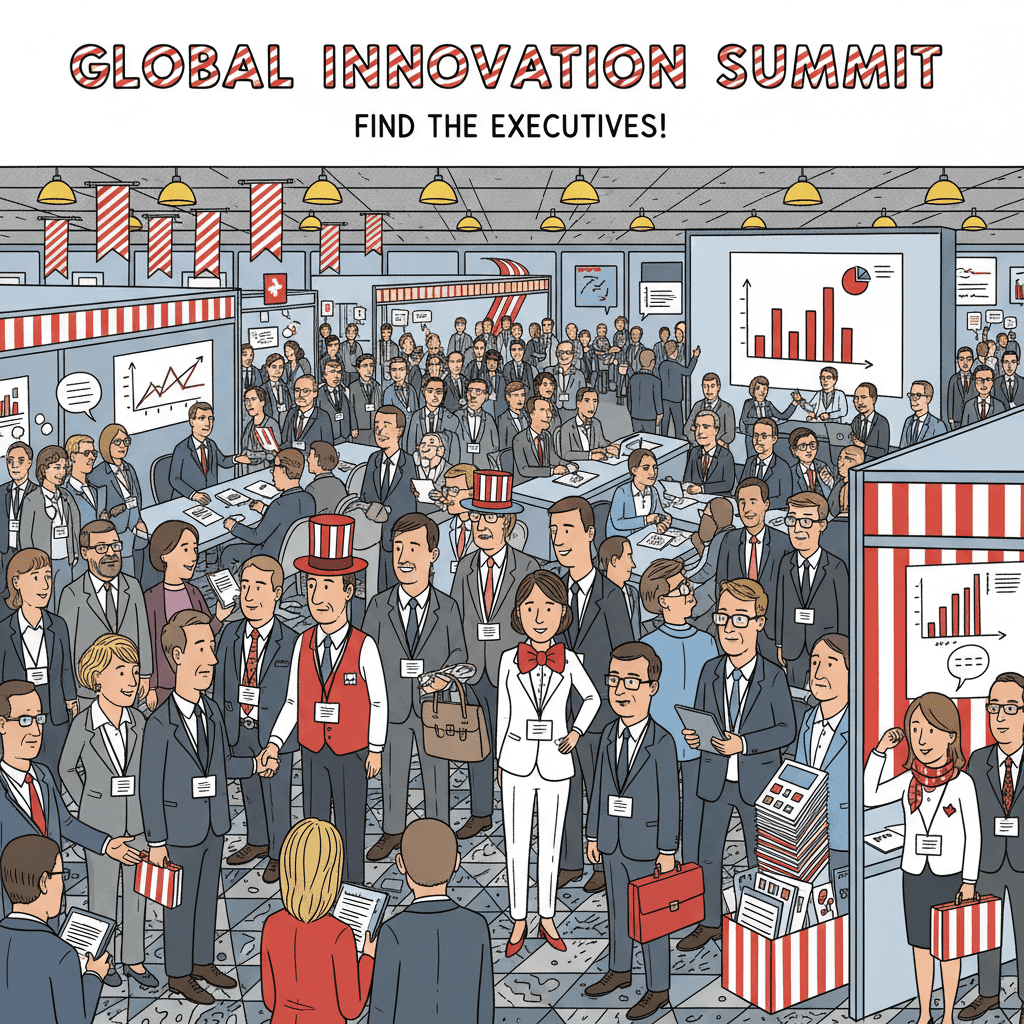 Corporate team event Where's Waldo poster - networking icebreaker puzzle