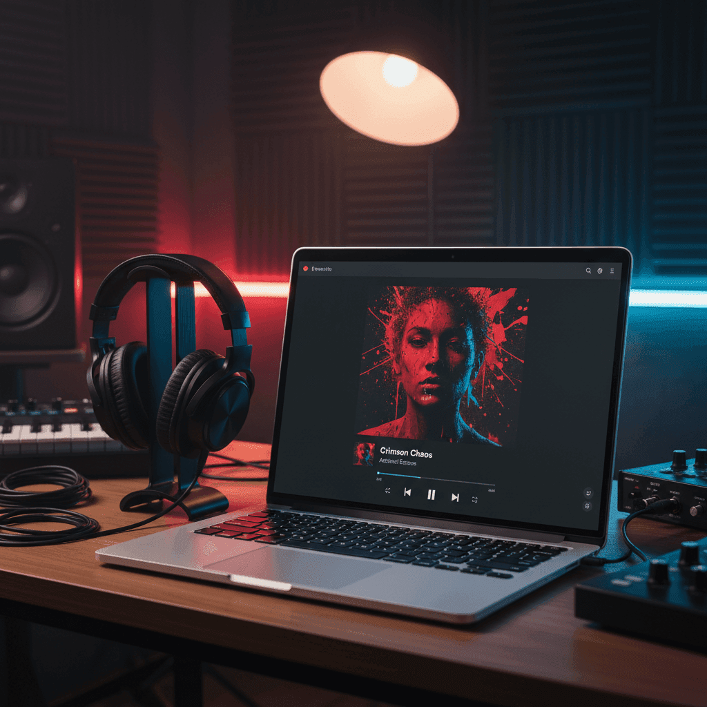 Musician portrait transformed into professional album cover